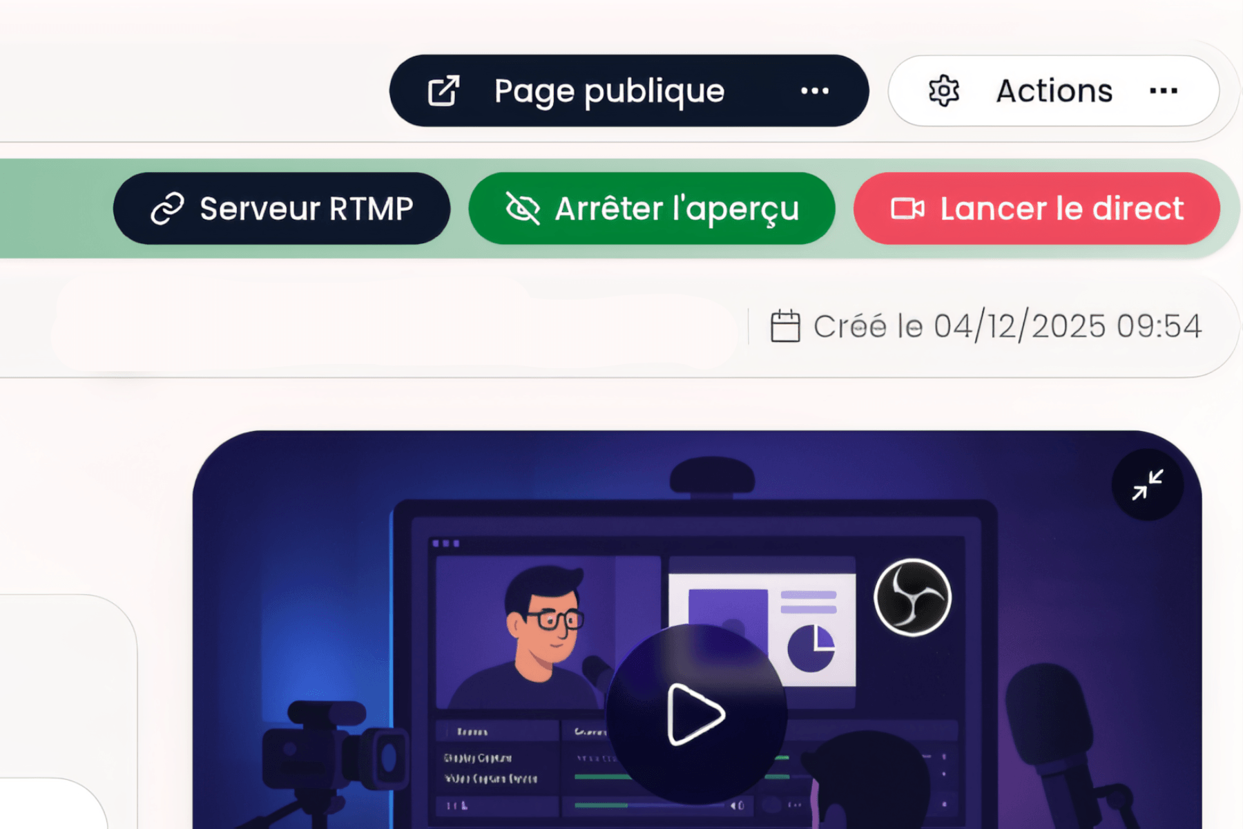 Diffusion en direct de haute qualité
