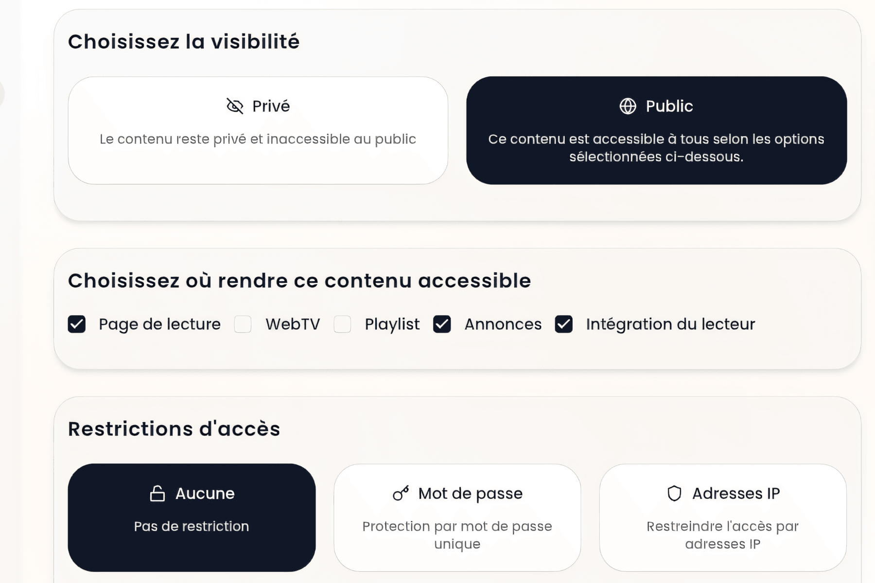 Propriété et réversibilité totale de vos contenus vidéo