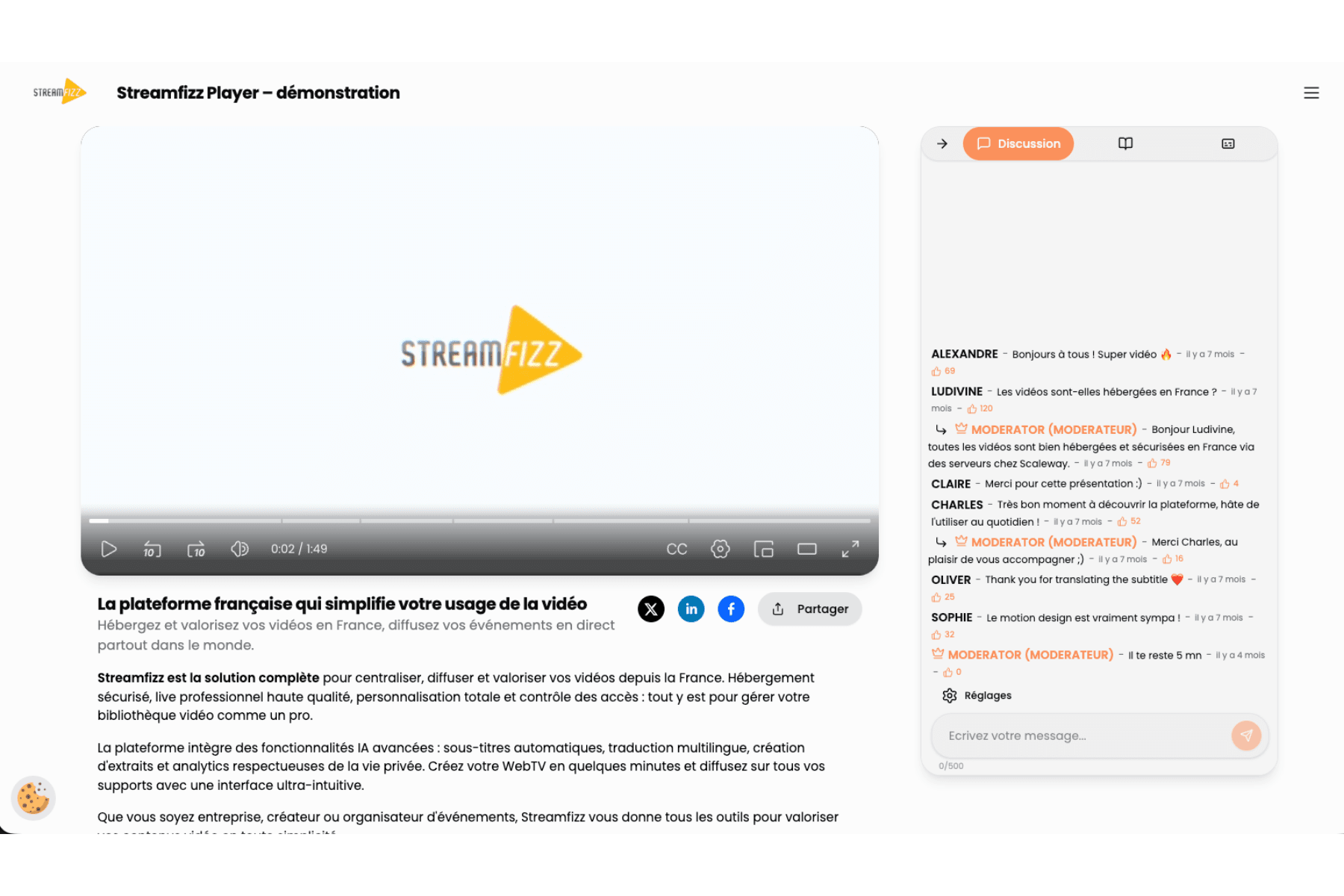 Replay instantané disponible pendant et après le direct