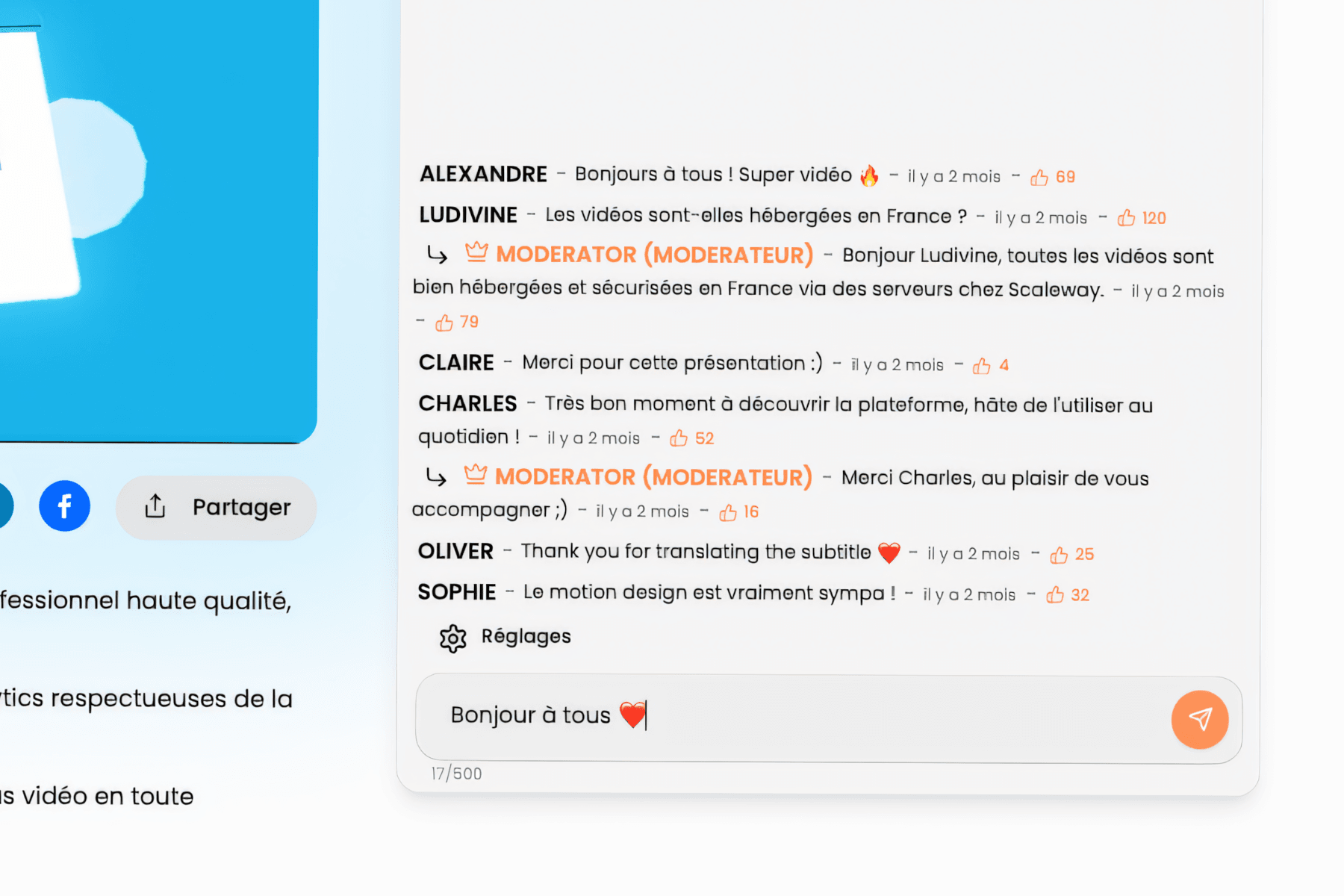 Questions-réponses modérées pendant un webinaire