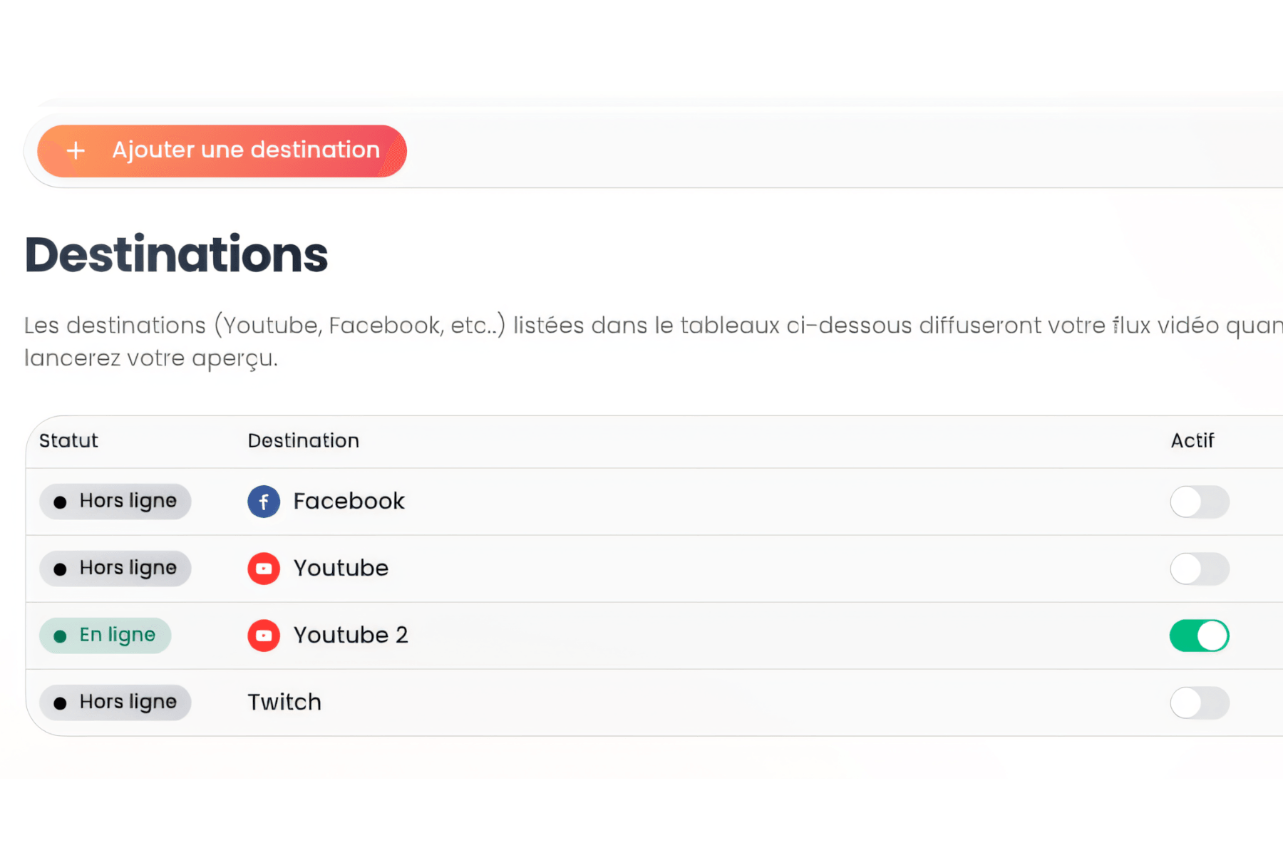 Disponibilité immédiate du replay après le direct