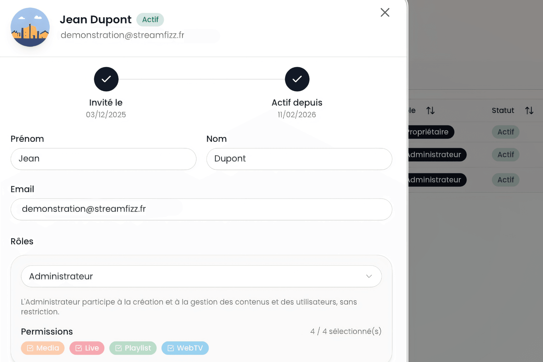 Gestion multi-utilisateurs et des rôles