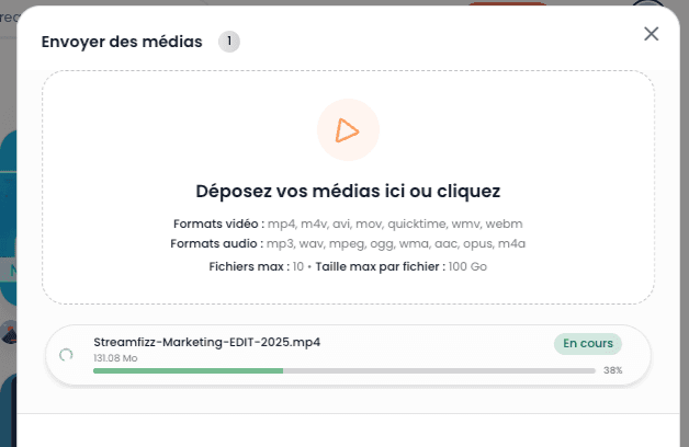 Ajouter un média - Chargement